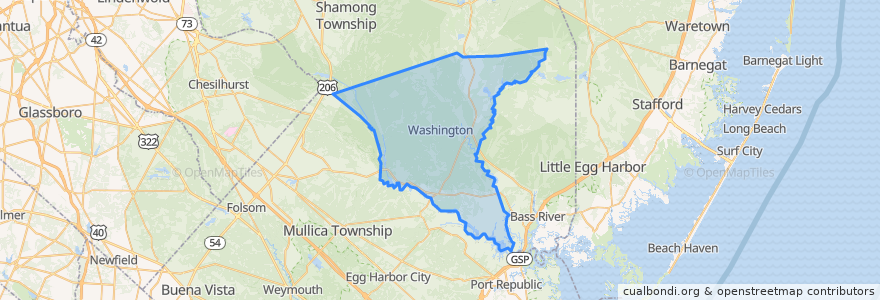 Mapa de ubicacion de Washington Township.