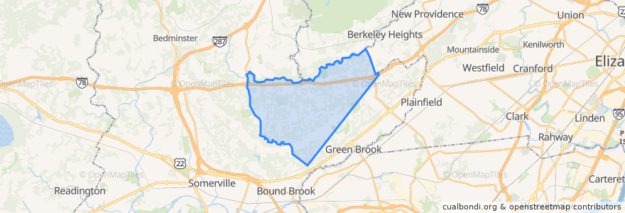 Mapa de ubicacion de Warren Township.