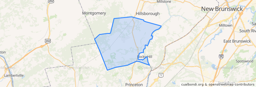 Mapa de ubicacion de Montgomery Township.