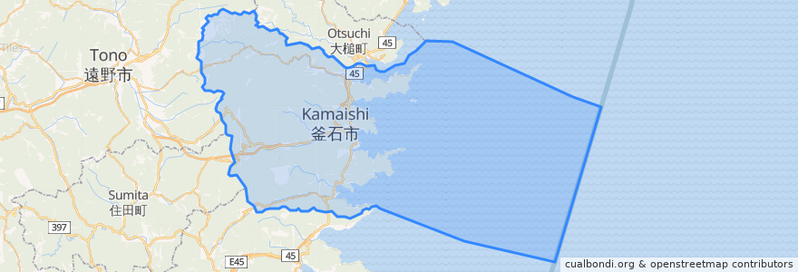 Mapa de ubicacion de Kamaishi.