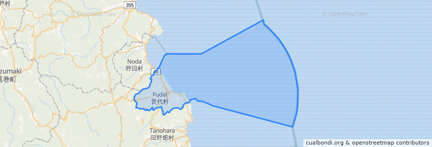 Mapa de ubicacion de Fudai.