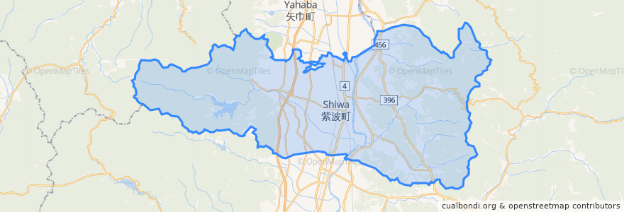 Mapa de ubicacion de 紫波町.