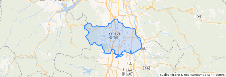 Mapa de ubicacion de 矢巾町.