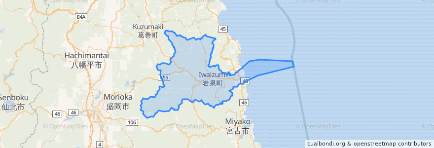 Mapa de ubicacion de Iwaizumi.