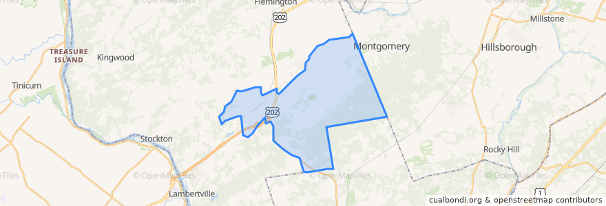 Mapa de ubicacion de East Amwell Township.