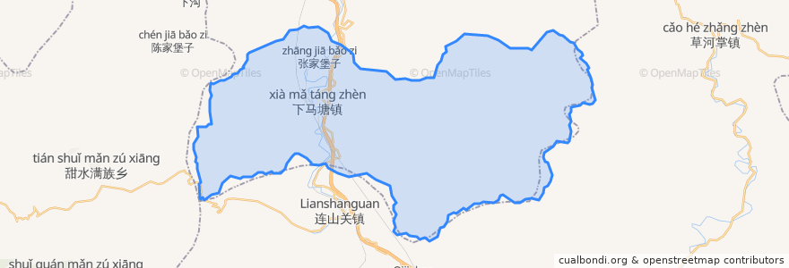 Mapa de ubicacion de 下马塘镇.