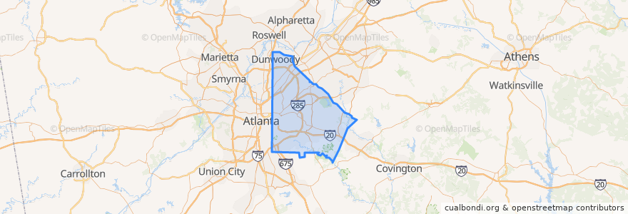 Mapa de ubicacion de DeKalb County.