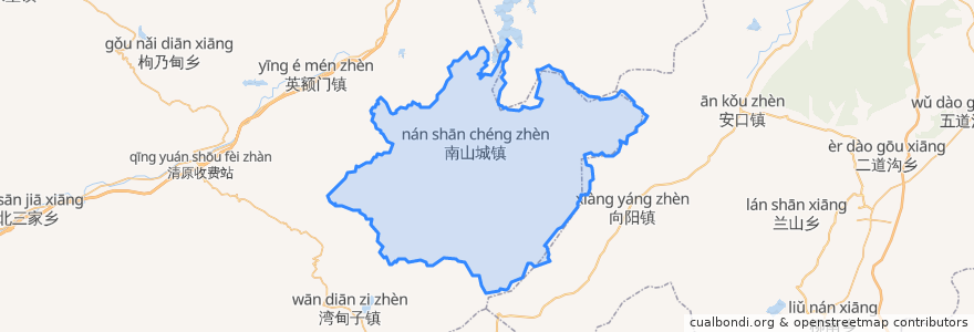 Mapa de ubicacion de 南山城镇.