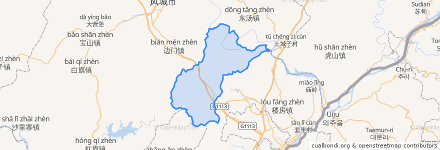 Mapa de ubicacion de 汤山城镇.