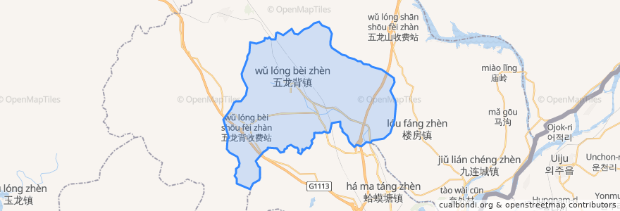 Mapa de ubicacion de 五龙背镇.