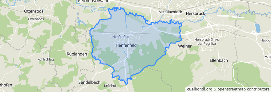 Mapa de ubicacion de Henfenfeld.