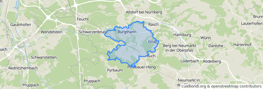 Mapa de ubicacion de Burgthann.