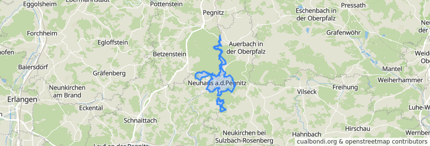 Mapa de ubicacion de Neuhaus a.d.Pegnitz.