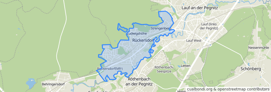 Mapa de ubicacion de Rückersdorf.