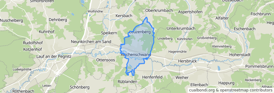 Mapa de ubicacion de Reichenschwand.