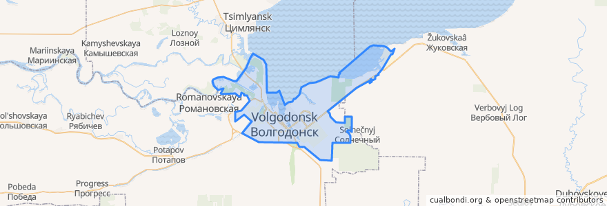 Mapa de ubicacion de городской округ Волгодонск.