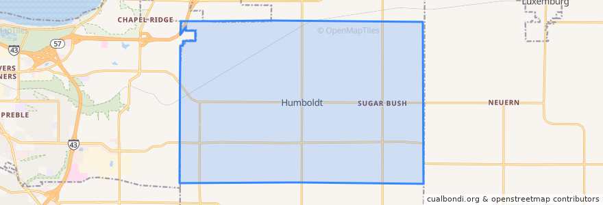 Mapa de ubicacion de Town of Humboldt.