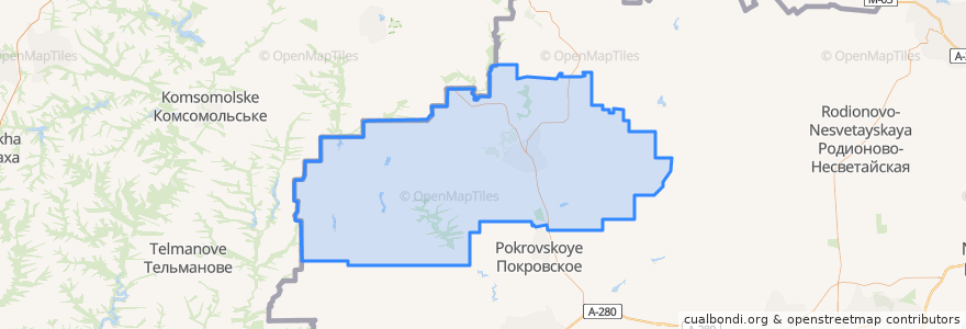 Mapa de ubicacion de Матвеево-Курганский район.