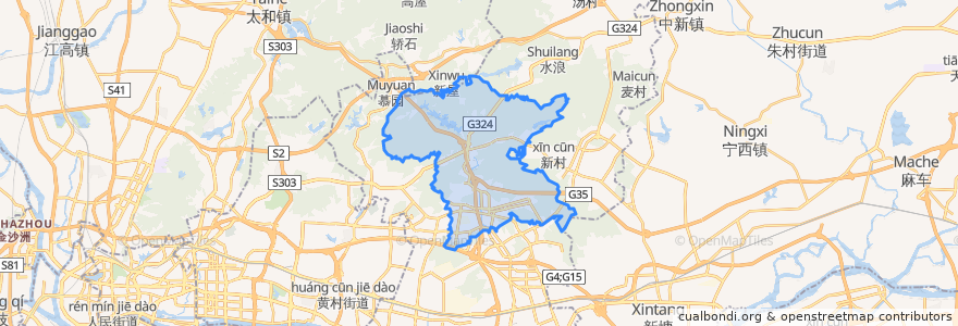 Mapa de ubicacion de 萝岗街道.