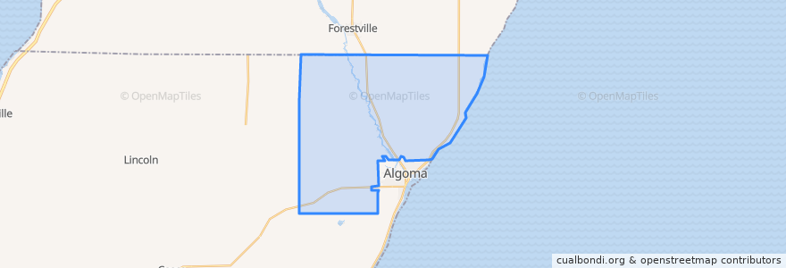 Mapa de ubicacion de Town of Ahnapee.
