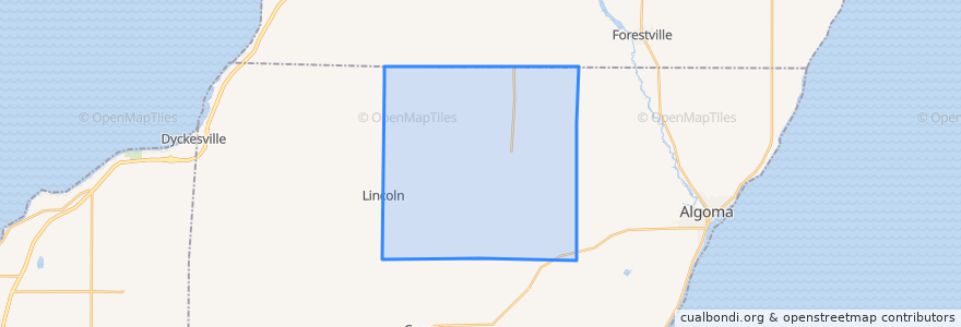 Mapa de ubicacion de Town of Lincoln.