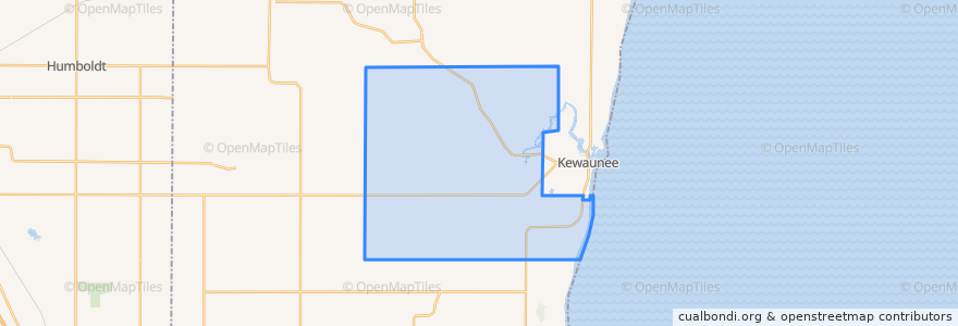 Mapa de ubicacion de Town of West Kewaunee.