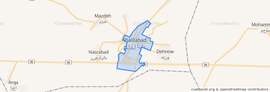 Mapa de ubicacion de شهر خلیل آباد.