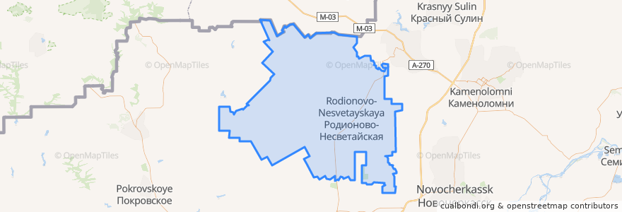 Mapa de ubicacion de Родионово-Несветайский район.