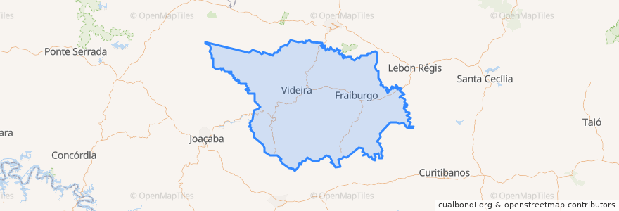 Mapa de ubicacion de Região Geográfica Imediata de Videira.