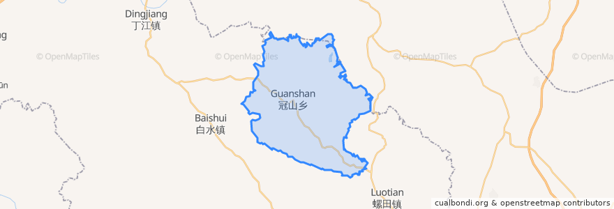 Mapa de ubicacion de Guanshan.