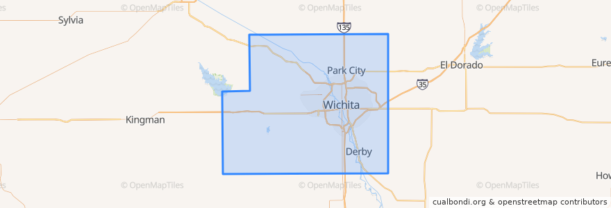 Mapa de ubicacion de Sedgwick County.