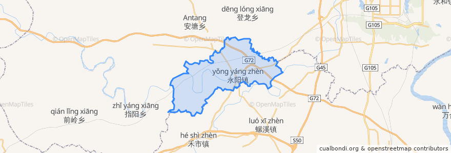 Mapa de ubicacion de Yongyang.