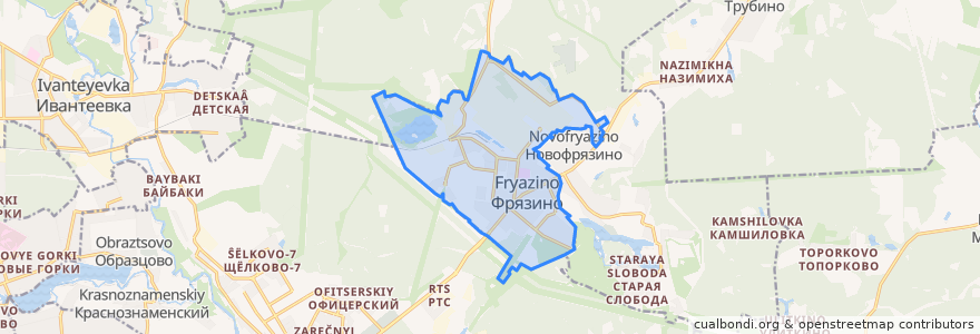 Mapa de ubicacion de городской округ Фрязино.