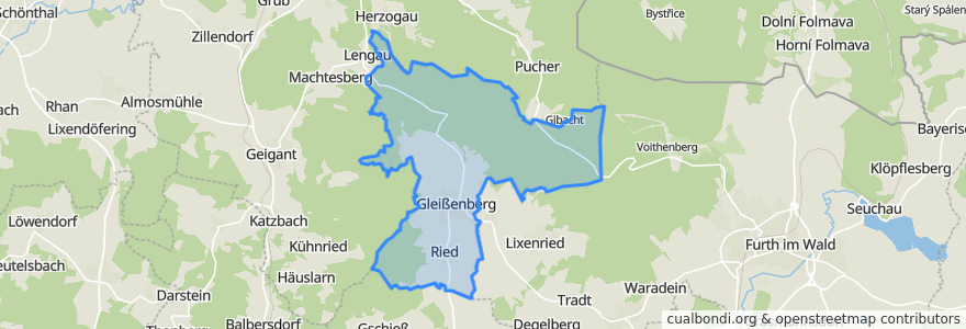 Mapa de ubicacion de Gleißenberg.