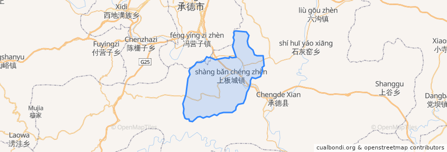 Mapa de ubicacion de 上板城镇.