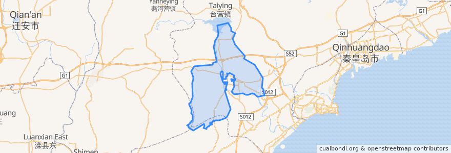 Mapa de ubicacion de 抚宁区.