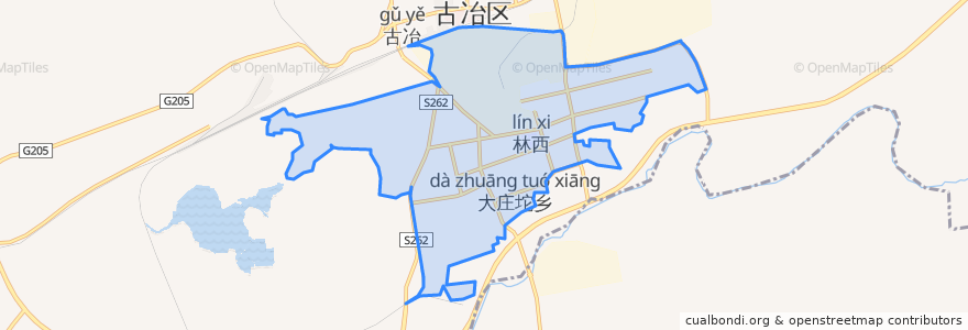 Mapa de ubicacion de Linxi.