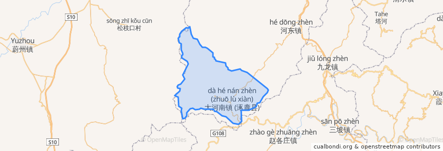 Mapa de ubicacion de 大河南镇.