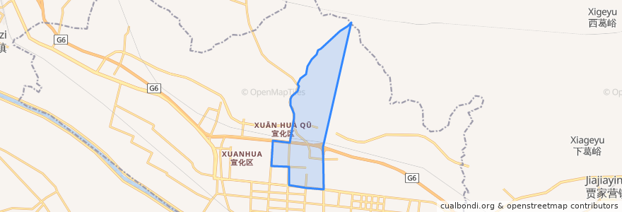 Mapa de ubicacion de Dabeijie Subdistrict.