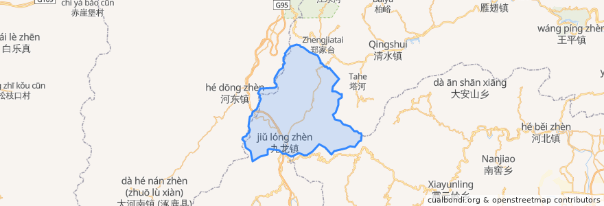 Mapa de ubicacion de Jiulong.