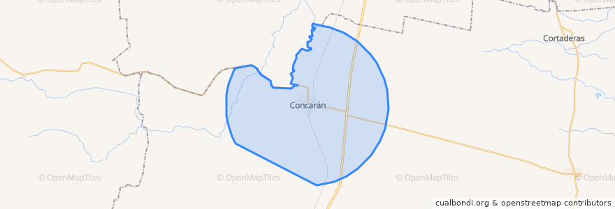 Mapa de ubicacion de Municipio de Concarán.