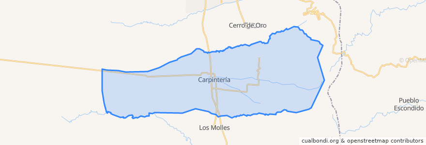 Mapa de ubicacion de Municipio de Carpintería.