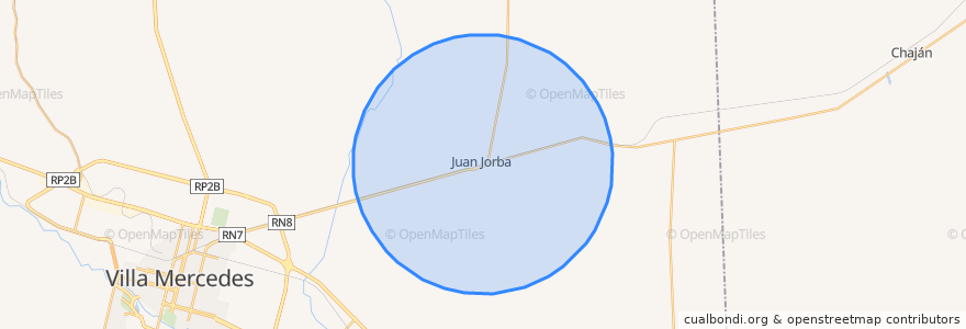 Mapa de ubicacion de Municipio de Juan Jorba.