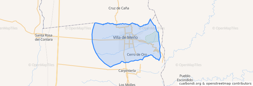 Mapa de ubicacion de Municipio de Merlo.