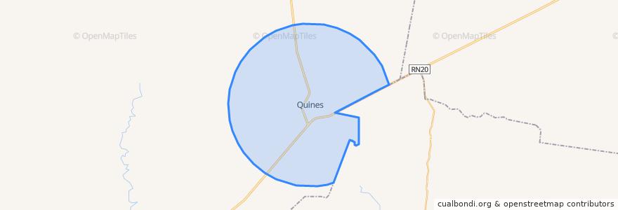 Mapa de ubicacion de Municipio de Quines.