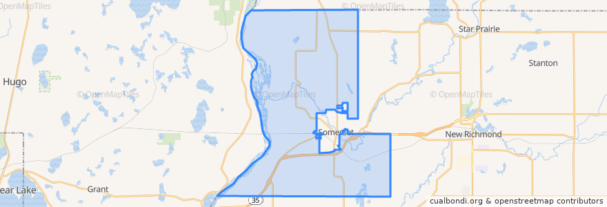 Mapa de ubicacion de Town of Somerset.