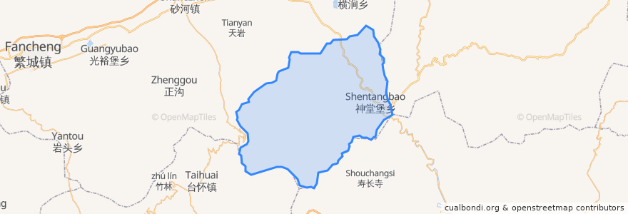 Mapa de ubicacion de Shentangbao.