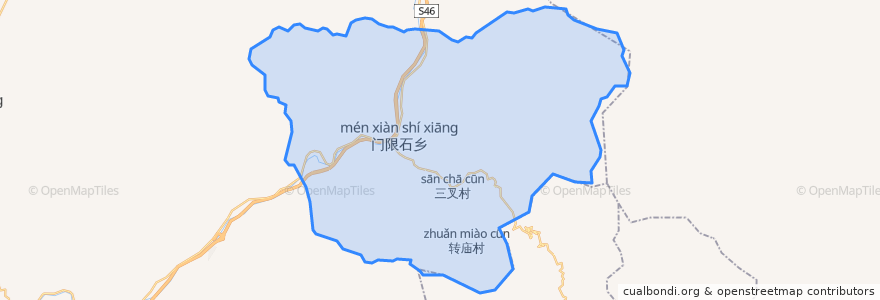 Mapa de ubicacion de 门限石乡.