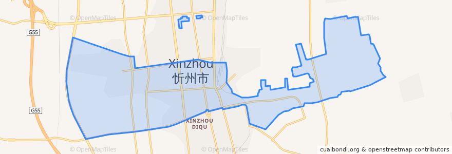 Mapa de ubicacion de Xinjianlu Subdistrict.