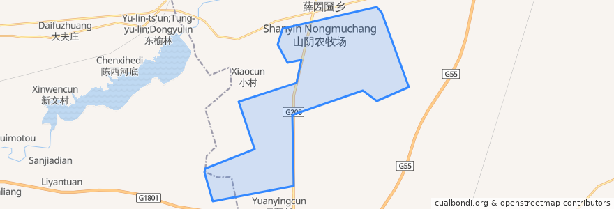 Mapa de ubicacion de 山阴农牧场.